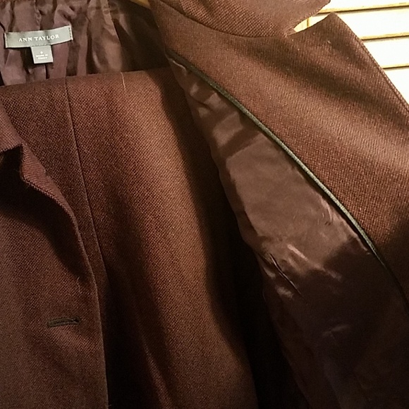 Ann Taylor wool suit, red/black, sz 8 - Picture 3 of 7